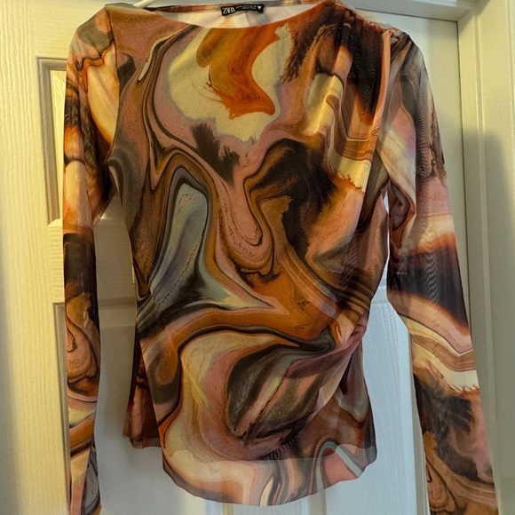 Zara Women's Multicolor Swirl Top - Picture 1 of 4